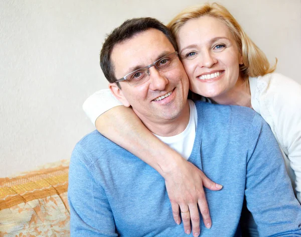 Happy Mature Couple Love Have Good Time Home — Stock Photo, Image