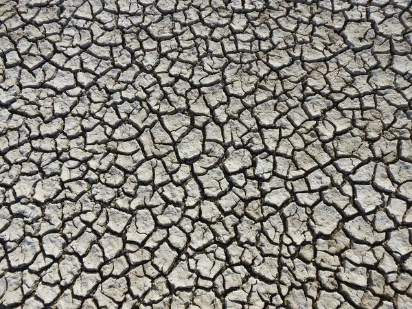 Vista Fundo Secado Reservatório Coberto Fendas Catastrofia Ecológica — Fotografia de Stock