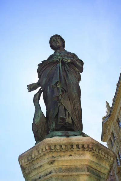 Προβολή Της Κρήνης Χήνα Κορίτσι Που Ονομάζεται Gansemadchenbrunnen Στη Βιέννη — Φωτογραφία Αρχείου