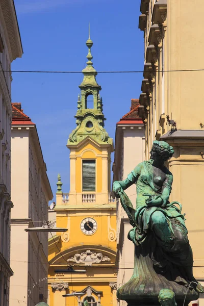 View Donnerbrunnen Fountain Vienna Austria — Stock Photo, Image