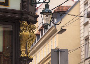 Tipik altın ahşap dekorasyon salonu kapıdaki, Viyana