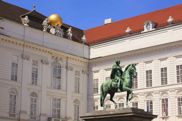 Veduta Del Monumento Bronzeo Dell Imperatore Giuseppe Josefsplatz Vienna Austria — Foto Stock