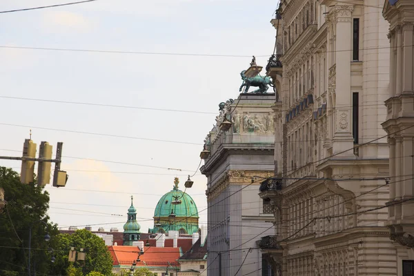 Zobacz Vienna Budynków Kopuły Horfbug Tle — Zdjęcie stockowe