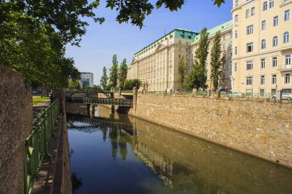 Vista Ponte Art Nouveau Sobre Ferrovia Viena Áustria — Fotografia de Stock