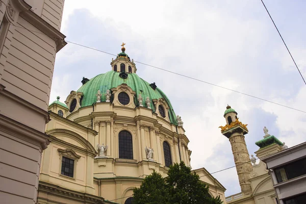 Vista Iglesia San Carlos Viena Austria — Foto de Stock