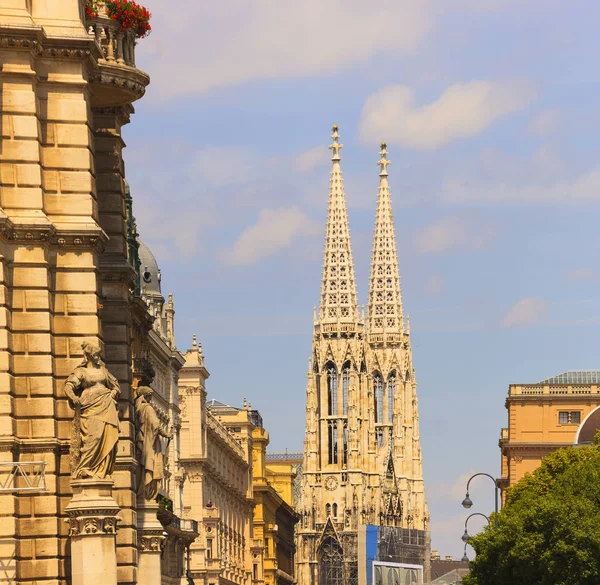 Votivkirche English Votive Church Neo Gothic Church Located Ringstrasse Vienna — Stock Photo, Image