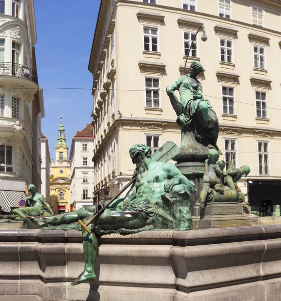 Blick Auf Den Donnerbrunnen Wien Österreich — Stockfoto
