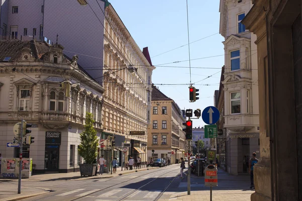 Vienna Áustria Maio Vista Típica Rua Viena Maio 2018 — Fotografia de Stock