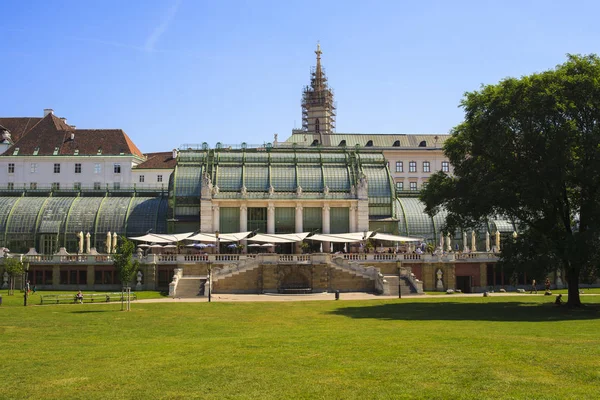 Vienna Avusturya Mayıs Glasshouse Görünümünü Palm House Veya Kelebek Schonbrunn — Stok fotoğraf