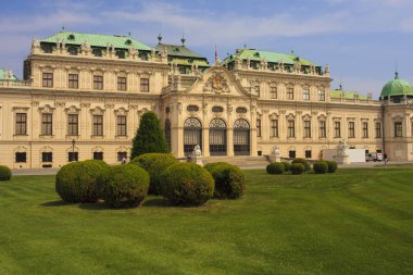 Vienna, Avusturya - Mayıs, 22: 22 Mayıs 2018 Viyana'da karmaşık yapı tarihi Belvedere görünümünü