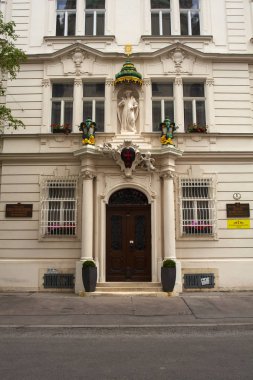 Viyana, Avusturya - 22 Mayıs: 22 Mayıs 2018 üzerinde bina Kreuzherrenmusikschule, cephe