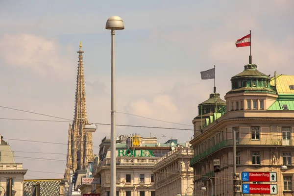 Vienna Áustria Maio Alta Torre Sineira Catedral Santo Estêvão Viena — Fotografia de Stock