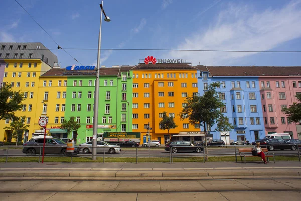 Viena Austria Mayo Vista Edificios Coloridos Wiedner Gurtel Strasse Mayo — Foto de Stock