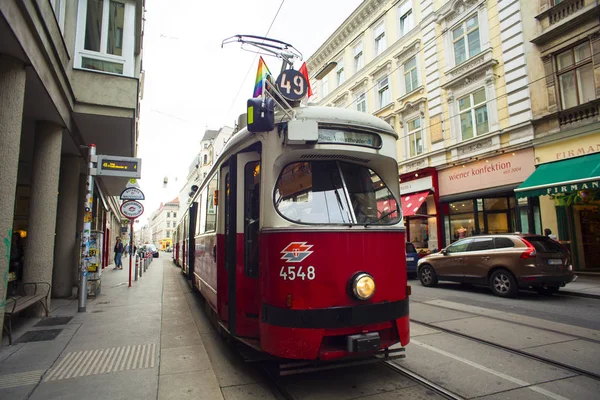 Vienne Autriche Mai Vieux Trolley Rouge Vienne Mai 2018 — Photo