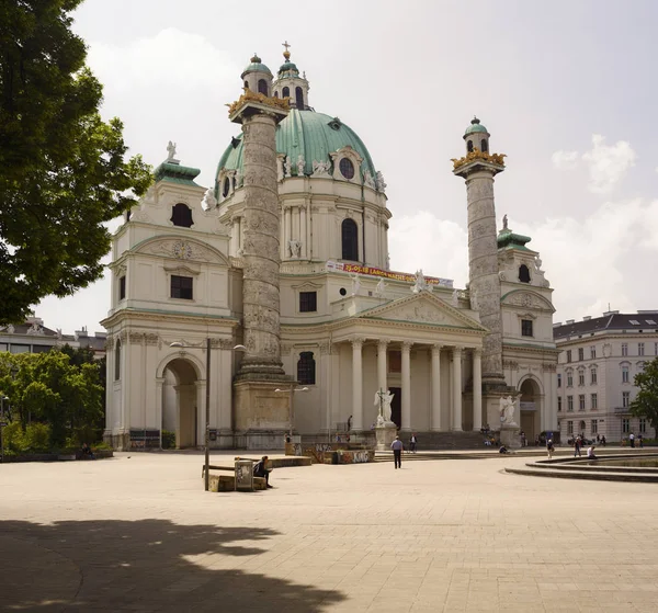Wiedeń Austria Maja Widok Kościoła Charles Wiedniu Maja 2018 — Zdjęcie stockowe
