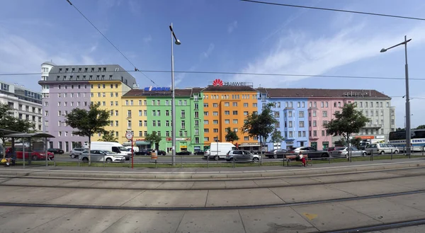 Viena Austria Mayo Vista Edificios Coloridos Wiedner Gurtel Strasse Mayo — Foto de Stock