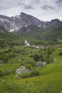 Slovenya doğal Krn dağ manzarası 