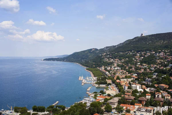 Blick Von Oben Auf Triest Und Die Adria — Stockfoto