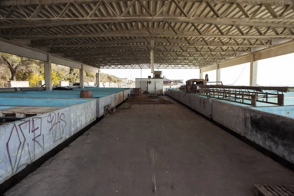 Old tanks for the fish processing — Stock Photo, Image