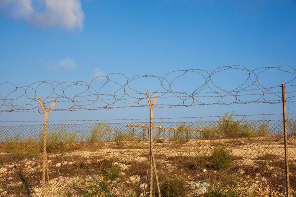 Fence with a barbed wire — Stock Photo, Image