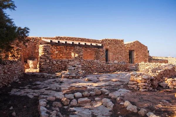 View of ancient house called Dammuso Casa Teresa, Lampedusa