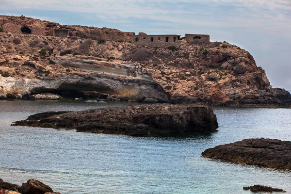 Pohled na pláž Lampedusa — Stock fotografie