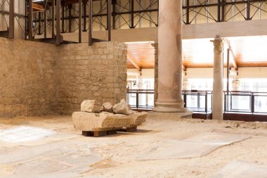  Villa Romana del Casale'deki Bazilika'nın görünümü, büyük ve 