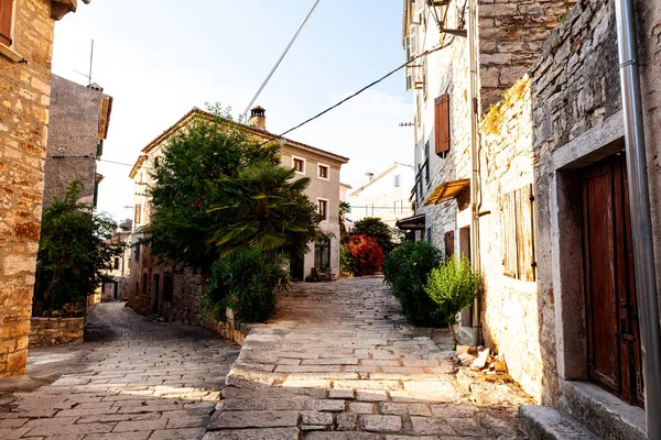 Uitzicht op de typische Istrische steeg in Valle-Bale, Kroatië — Stockfoto