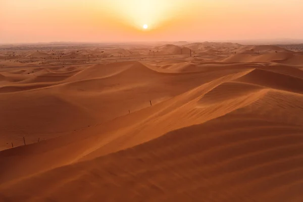 Tramonto Nel Deserto Khatim Fuori Abu Dhabi Negli Emirati — Foto Stock
