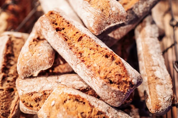 Fresh Crusty French Baguette Breads — Stock Photo, Image