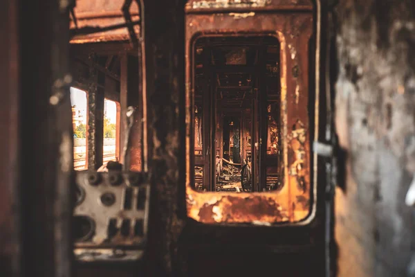 MANDURIA-ITÁLIA / DEZEMBRO 2017: Comboio abandonado — Fotografia de Stock