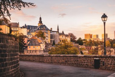 Chemine de la Corniche in Luxembourg city clipart