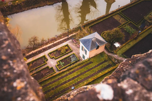 Giardino privato agricolo nel centro storico Lussemburgo — Foto Stock