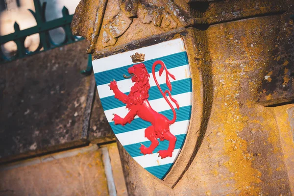 Lüksemburg bayrağının kırmızı aslan sembolü — Stok fotoğraf