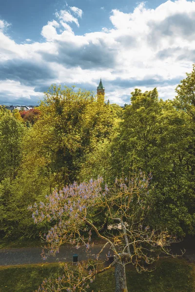 Vista sulla valle Petrusse nella città di Lussemburgo — Foto Stock