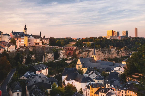 Υπέροχη θέα στην παλιά πόλη του Λουξεμβούργου — Φωτογραφία Αρχείου