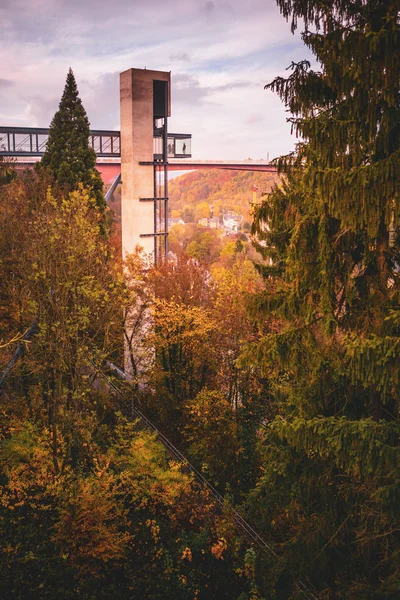 The modern panoramic elevator in Pfaffenthal — Stock Photo, Image