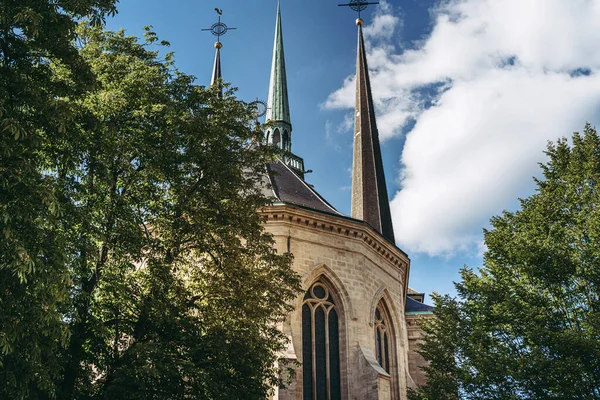 Krásná Architektura Katedrály Notre Dame Lucemburku — Stock fotografie