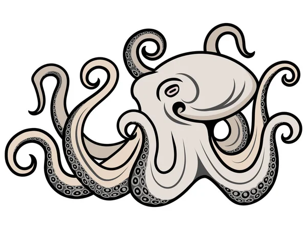 Vector Octopus Vertegenwoordigd Vorm Van Een Tatoeage Stockvector