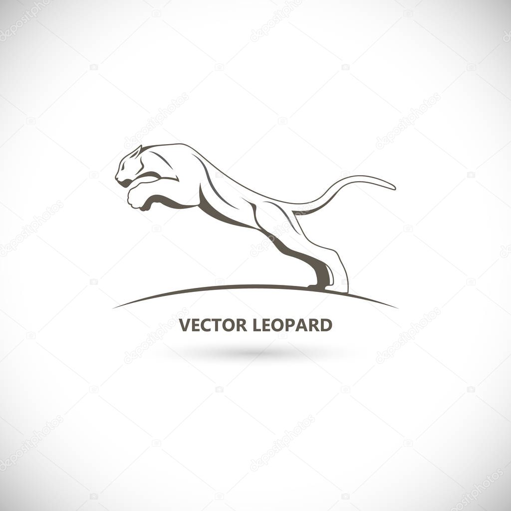 Vector label with a picture of leopard