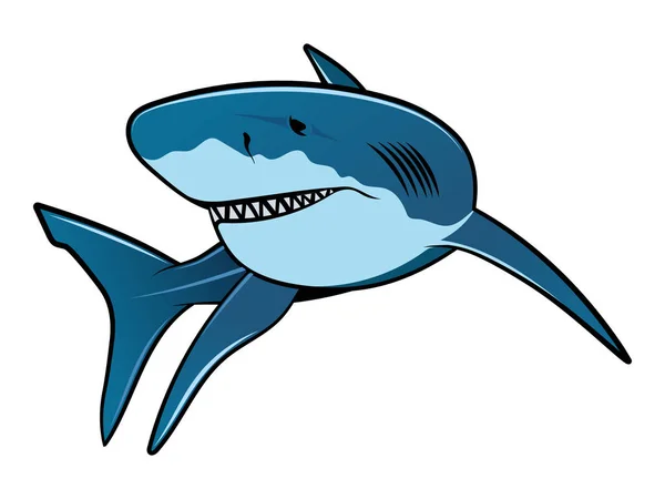 Vector Illustration Shark Isolated White Background — Stock Vector