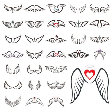 Kanatlı büyük vektör seti