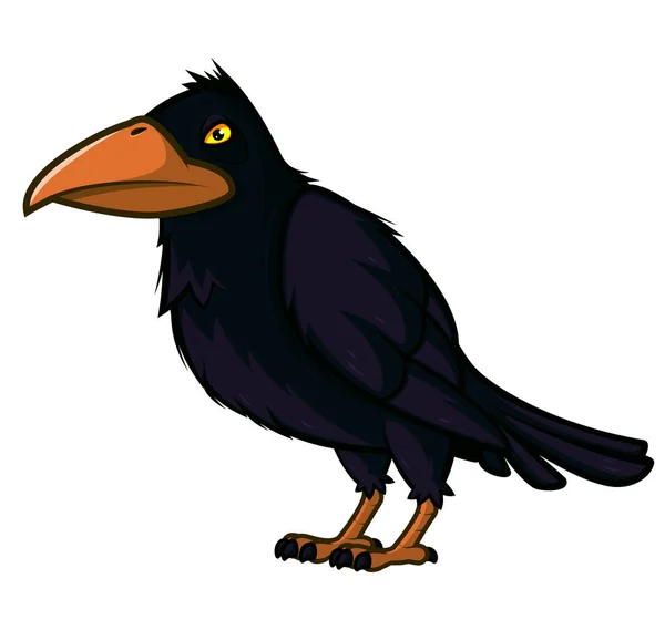 Raven sárga szemmel és egy nagy csőr — Stock Vector