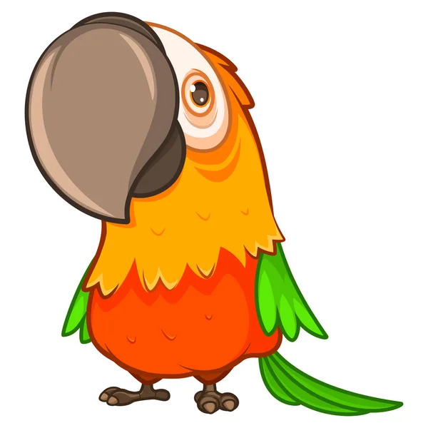 Funny fat orange parrot with a large beak Stock Vector