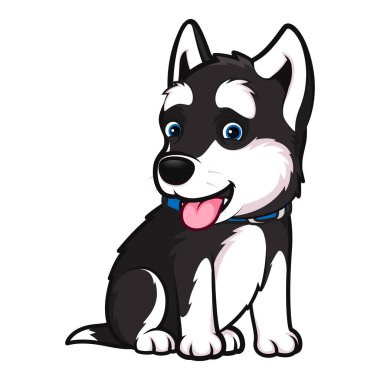 Oturan bir poz Husky cins köpek