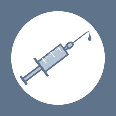 Tıbbi uygulamalar ve web siteleri için iğne iğnesi düz vektör simgesi