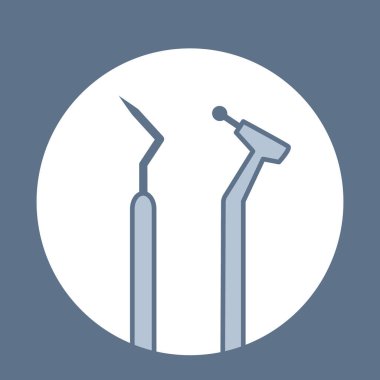 dişçi araçlarının logosu, bor ve prob