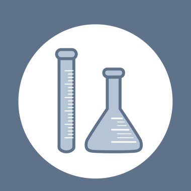 İki Kimya Laboratuvarı Cam ya da Beaker. Cam Ekipman Boş Test Tüpü