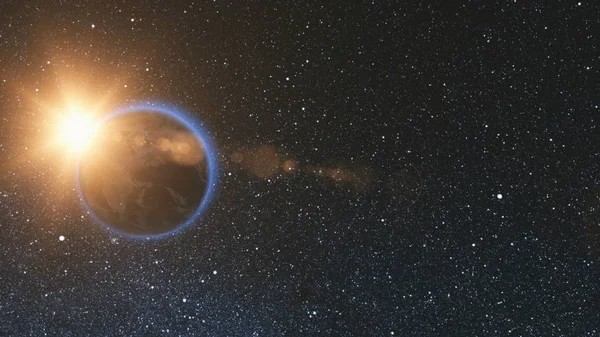 Space view on Planet Earth and Sun in Universe — Stock Image Space view on Planet Earth and Sun in Universe — Stock Photo, Image