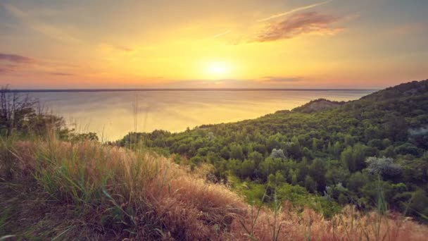 Time lapse solnedgång över vackra seascape — Stockvideo